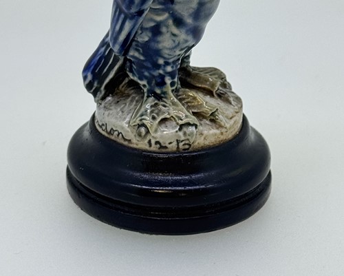 Lot 21 - Robert Wallace Martin for the Martin Brothers, a miniature stoneware bird, 1912-1913