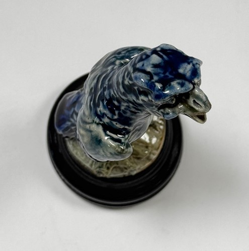 Lot 21 - Robert Wallace Martin for the Martin Brothers, a miniature stoneware bird, 1912-1913