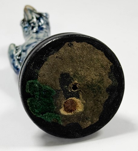 Lot 21 - Robert Wallace Martin for the Martin Brothers, a miniature stoneware bird, 1912-1913