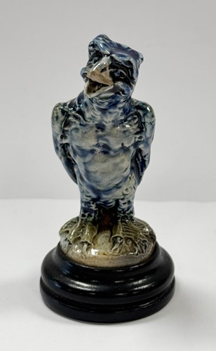 Lot 21 - Robert Wallace Martin for the Martin Brothers, a miniature stoneware bird, 1912-1913