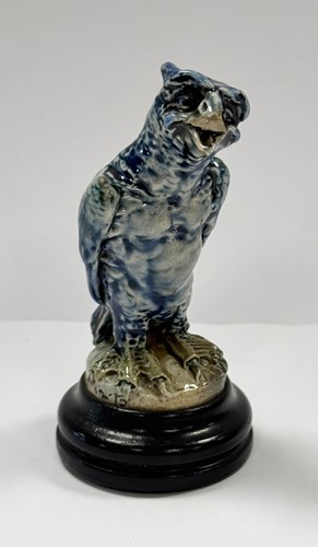 Lot 21 - Robert Wallace Martin for the Martin Brothers, a miniature stoneware bird, 1912-1913