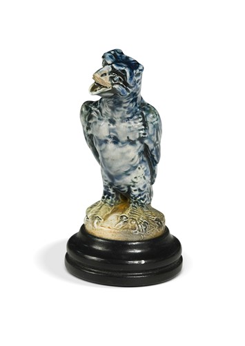Lot 21 - Robert Wallace Martin for the Martin Brothers, a miniature stoneware bird, 1912-1913