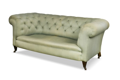 Lot 573 - An Edwardian country house button back Chesterfield sofa