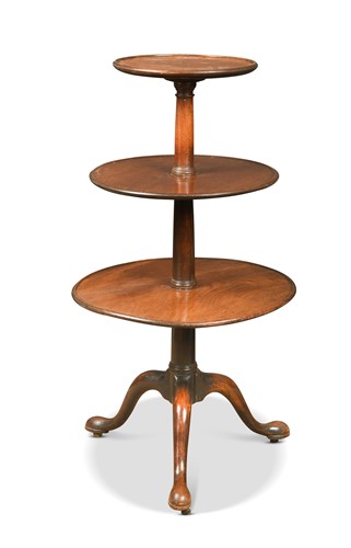 Lot 375 - A George III mahogany three tier dumb waiter