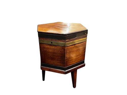 Lot 596 - A Regency mahogany and brass bound wine...