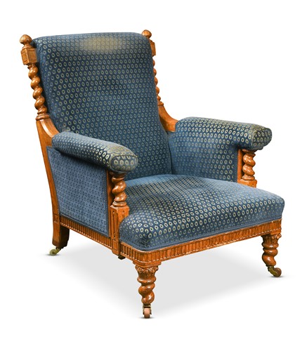 Lot 558 - A Victorian Puginesque oak framed armchair