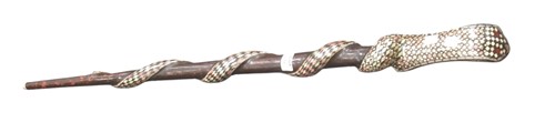 Lot 218 - Walking stick modelled as a snake with mother...