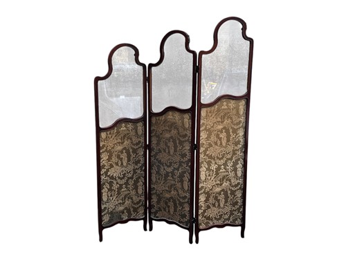 Lot 767 - A  Louis XV style three fold modesty screen...