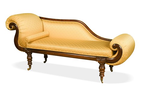 Lot 532 - A William IV mahogany chaise longue