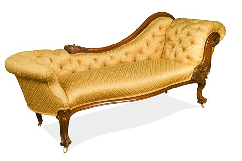 Lot 536 - A Victorian carved walnut chaise longue