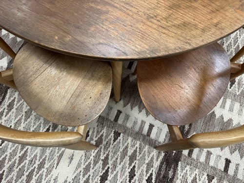 Lot 245 - Hans Wegner for Fritz Hansen, a teak and beech dining table and six chairs