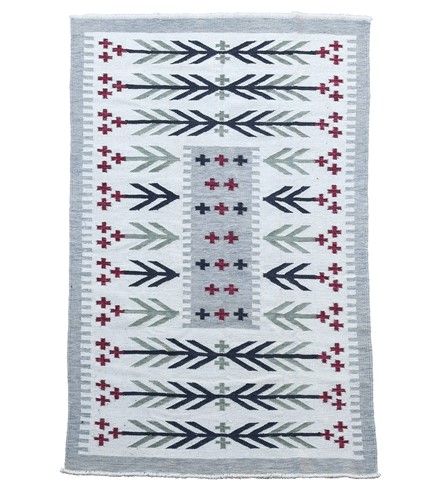 Lot 451 - A Swedish style kilim carpet, modern