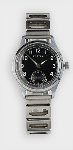 Lot 264 - Protex - A WWII German Wehrmacht DU military issue steel wristwatch
