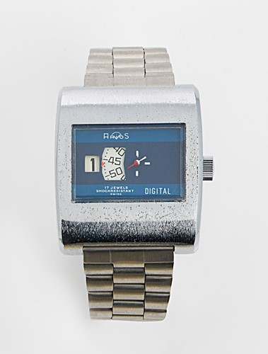Lot 238 - Arios Uhrenfabrik - A steel jump hour wristwatch