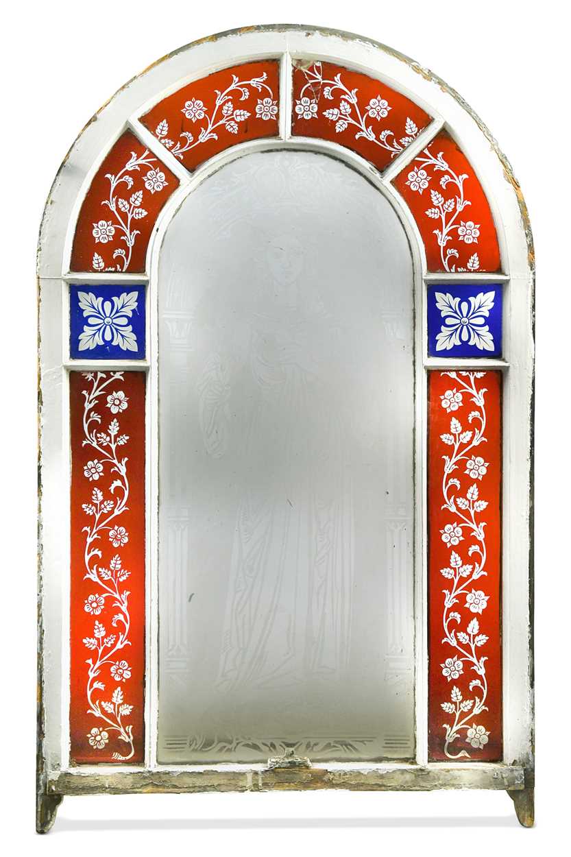 Lot 540 - An Edwardian arched top stained glass window