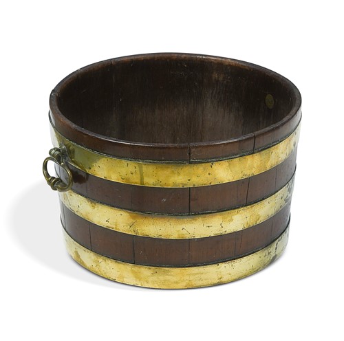 Lot 282 - A George III brass-bound peat bucket