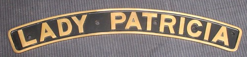 Lot 134 - A brass name-plate 'Lady Patricia', curved...