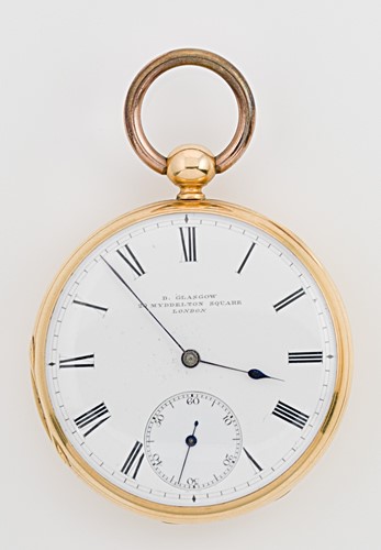 Lot 220 - David Glasgow, London - A mid 19th century 18ct gold open faced pocket watch