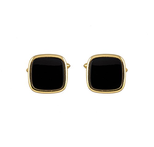 Lot 25 - A pair of onyx cufflinks
