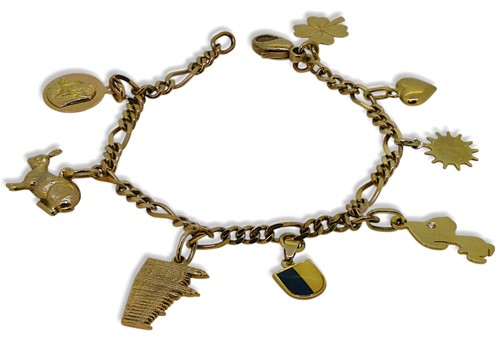 Lot 102 - A charm bracelet