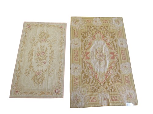 Lot 197 - Two 18th century style French Aubusson floral...