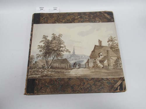 Lot 206 - A 19th album of watercolours, drawings and...