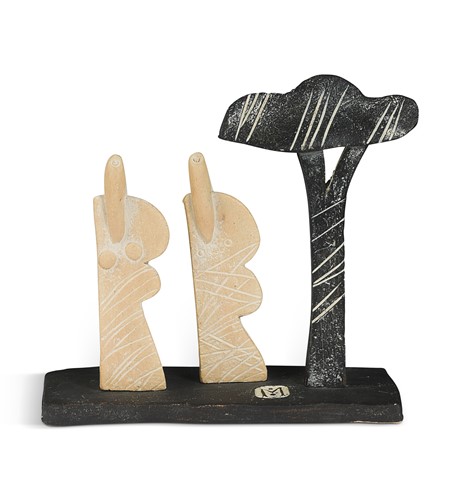 Lot 128 - John Maltby (1936-2020), Two Figures and a Tree