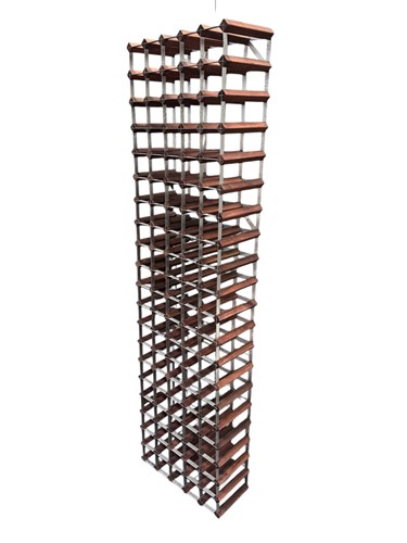 Lot 694 - A 100 division wine rack, 198 x 52 x 22cm