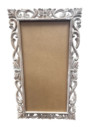 Lot 585 - A white painted rectangular frame in the...
