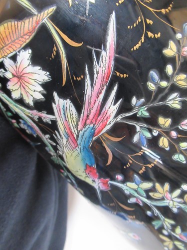 Lot 3 - A pair of Jackfield glaze jardinieres