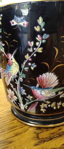 Lot 3 - A pair of Jackfield glaze jardinieres