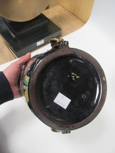 Lot 3 - A pair of Jackfield glaze jardinieres