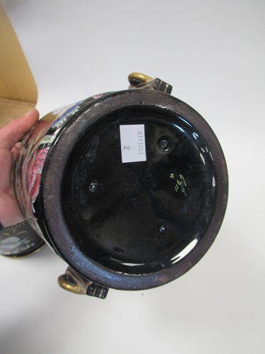 Lot 3 - A pair of Jackfield glaze jardinieres