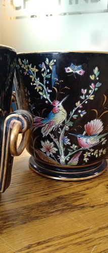 Lot 3 - A pair of Jackfield glaze jardinieres