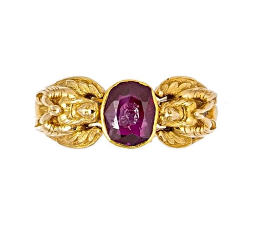 Lot 165 - A mid 19th century Burmese ruby intaglio ring