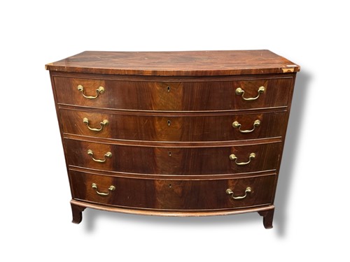 Lot 464 - A 19th century mahogany bow front chest of...