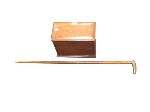 Lot 159 - An Edwardian oak stationery box by 'Jones & Co....