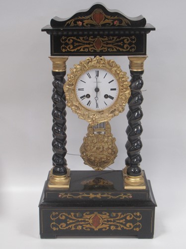 Lot 138 - A French late 19th century ebonised and inlaid...