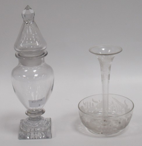 Lot 51 - A George III glass mustard pot with lemon...