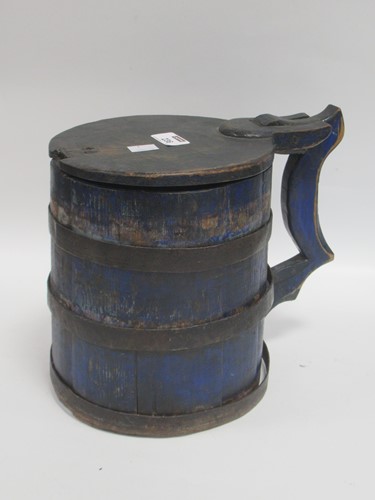 Lot 236 - A 19th century wooden folk art lagging vessel...