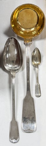 Lot 371 - An 85-piece set of mid 19th century German metalwares silver cutlery and flatware with one addition