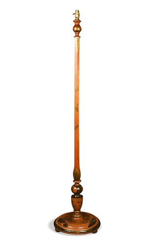 Lot 457 - A Chinoiserie decorated standard lamp, circa 1920