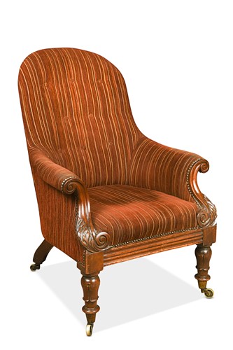 Lot 354 - A William IV mahogany library armchair