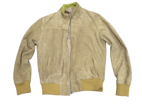 Lot 187 - Very soft brown suede blouson jacket with full...