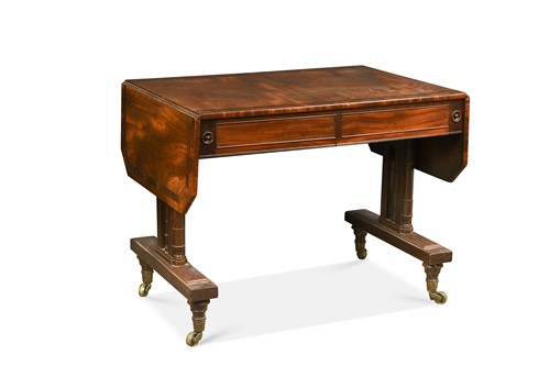 Lot 577 - A late Regency mahogany and rosewood crossbanded sofa table