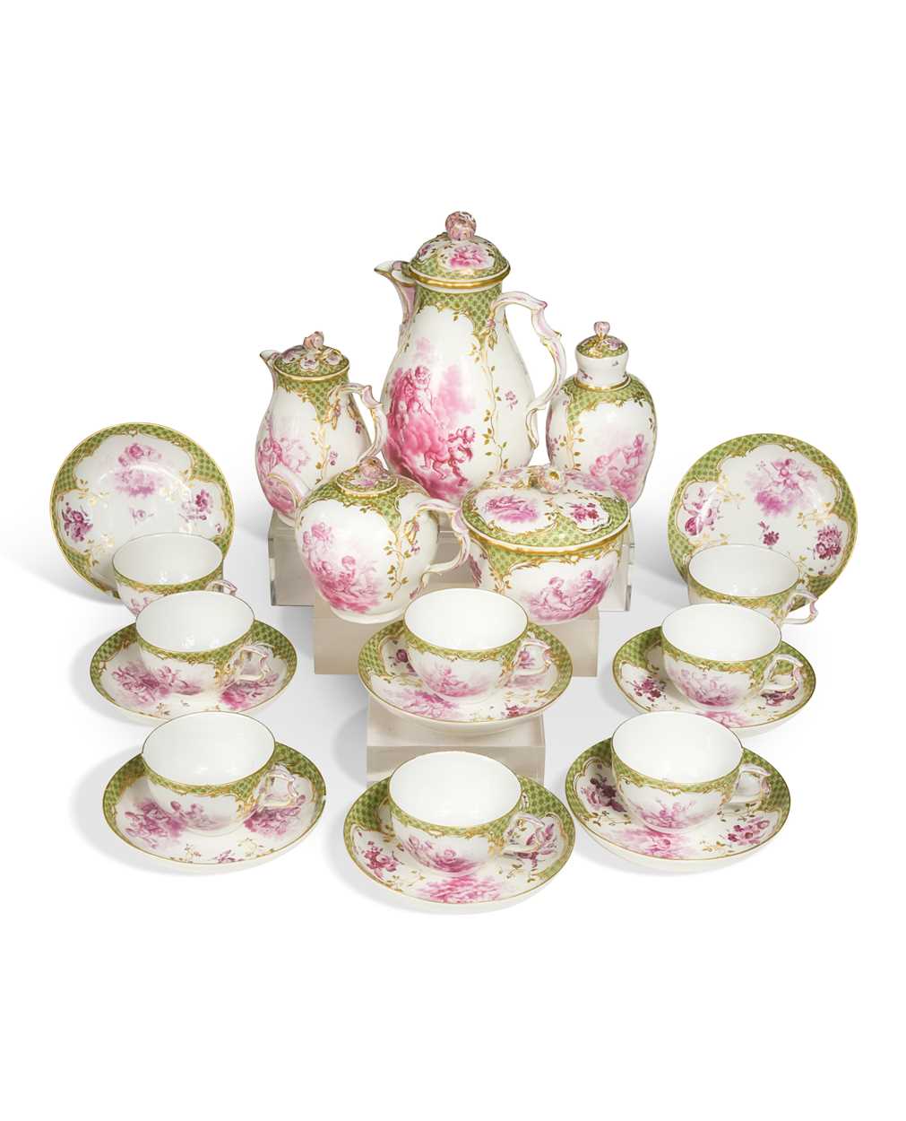 Lot 362 - A fine Berlin tea service,