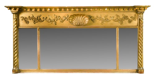Lot 414 - A gilt frame overmantel mirror, 19th century