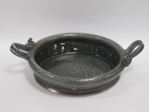 Lot 40 - A Walter Keeler stoneware dish with squiggle...