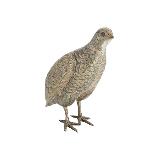 Lot 307 - A 19th century Dutch metalwares silver novelty table ornament modelled as a partridge