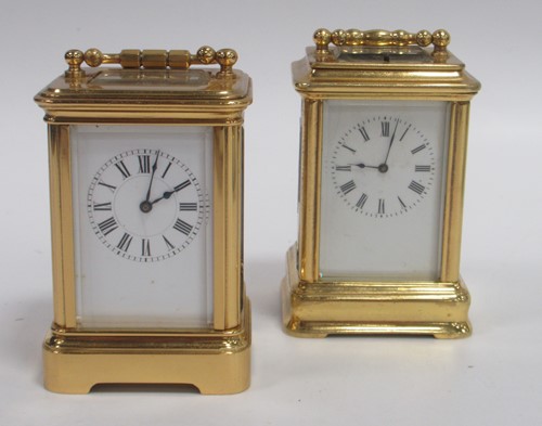 Lot 135 - Two miniature carriage clocks, one with...